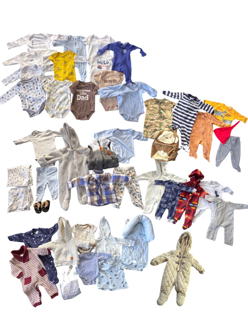 Baby Boys Clothing Bundle Lot 0-6 Months | 40+ Piece Mixed Brand Bulk Lot